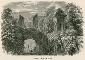 Abadia de Glastonbury, interior, do oeste de Alexander Francis Lydon