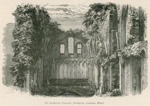 Abadia de Glastonbury, Capela de St. Joseph, Interior, olhando para o oeste