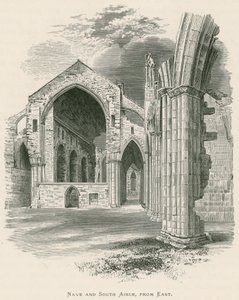 Melrose Abbey, Nave e South Aisle, do leste de Alexander Francis Lydon