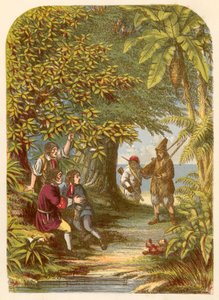 Robinson Crusoe surpreende os três ingleses de Alexander Francis Lydon