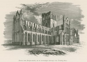 Abadia de Whitby, do nordeste, como apareceu antes que a torre caísse