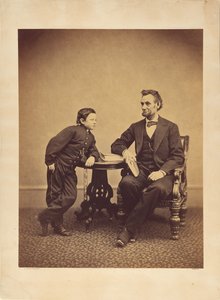 [Abraham Lincoln e o seu filho Thomas (Tad) de Alexander Gardner