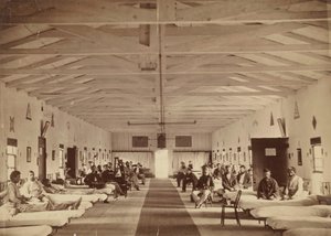 Hospital Armory Square, Interior da Ala K, ca. 1863. de Alexander Gardner.