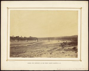 [Ponte Turnpike sobre o rio Kaw perto de Wyandotte, Kansas] de Alexander Gardner