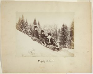 Tobogganing, c.1873 (albumen print (composite)) de Alexander Henderson