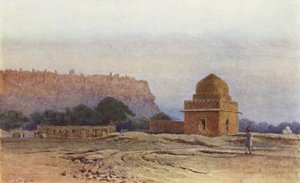 Forte Gwalior antes do nascer do sol (cor litho) de Alexander Henry Hallam Murray