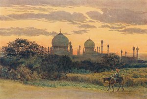 Por do sol atrás de Ibrahim Roza, Bijapur, c1880 1905. de Alexander Henry Hallam Murray