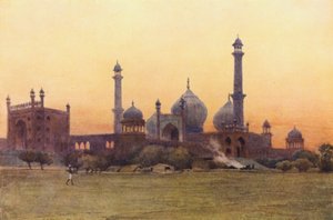 O Jumma Musjid, Delhi, ao pôr do sol de Alexander Henry Hallam Murray