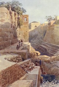 O Tanque no Fundo do Dargah, Ajmere (cor litho) de Alexander Henry Hallam Murray