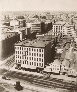 Ver northnorthwest da cúpula do tribunal em Chicago, 1858