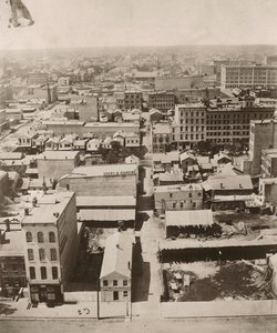 Vista oeste da cúpula do tribunal em Chicago, 1858