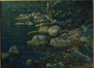 Água e pedras perto de Palazzuola de Alexander Ivanov