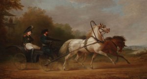 Czar Alexandre I conduzindo um droschki (óleo sobre tela)