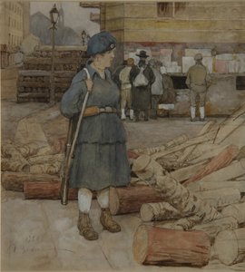 Uma milícia, 1920 de Alexander Ivanovich Vakhrameyev