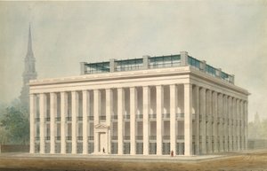 Proposta para Astor House Park Hotel, perspectiva de Nova York, ca. 1830-34.
