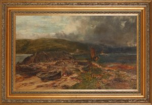 O Camping Ground (óleo sobre tela colocado a bordo)