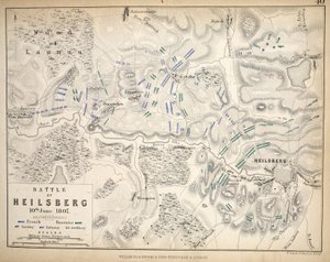 Mapa do Heilsberg, publicado por William Blackwood and Sons, Edimburgo e Londres, 1848 (gravura colorida à mão)