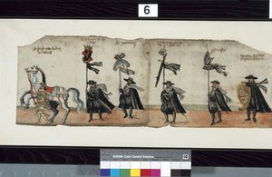 Detalhe de The Huntly Funeral Procession, que teria sido usado para as exéquias de George 1st, Marquês de Huntly