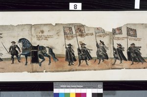 Detalhe de The Huntly Funeral Procession, que teria sido usado para as exéquias de George 1st, Marquês de Huntly