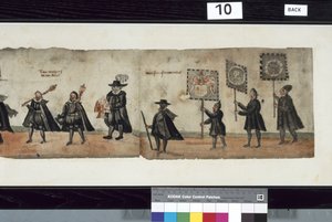 Detalhe de The Huntly Funeral Procession, que teria sido usado para as exéquias de George 1st, Marquês de Huntly