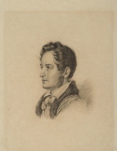 Retrato do autor Alexander Herzen 1812-1870, ca 1836 de Alexander Lavrentievich Vitberg