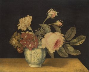 Flores em uma jarra Delft