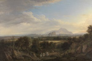 Uma vista de Edimburgo vista do oeste, c.1822-26 (óleo sobre tela)