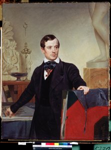 ""Retrato do pintor e arquiteto Alexander Briullov (Alexander Brioullov) (1798-1877)"" Pintura de Karl Briullov (Brioullov) (1799-1852) Museu Estatal Russo São Petersburgo
