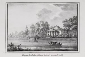 Casa de Verão da Condessa de Laval na Ilha Aptekarsky Series Vistas de São Petersburgo, década de 1820