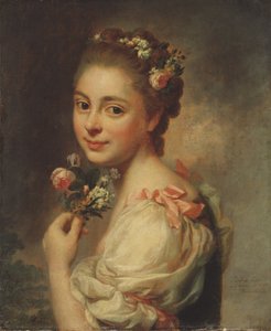 Marie Suzanne Giroust Roslin (1734-1772), pintora e pasteleira francesa, esposa do artista - Marie-Suzanne, a Esposa do Artista, de Roslin, Alexander (1718-1793). Pastel sobre seda