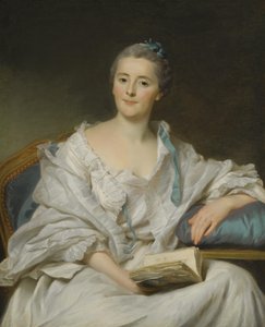 Retrato de Marie-Françoise Julie Constance Filleul, Marquesa de Marigny, com um livro