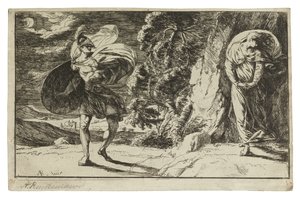 Encontros Fingal Carbon Carglass, c. 1774 (gravura em papel creme)