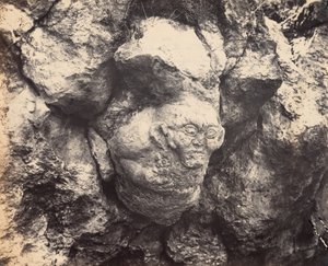 Cabeça gigantesca talhada na rocha sólida, recentemente descoberta perto de Esmirna, à entrada de uma gruta, 1866 (foto) de Alexander Sandor Svoboda