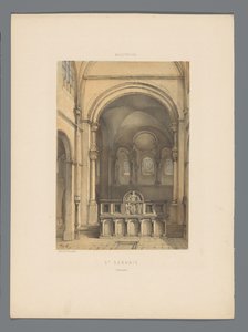 Interior da Basílica de São Servácio em Maastricht St. Servais (Interior) (título no objeto) Monumentos de Maastricht (título da série) de Alexander Schaepkens