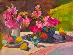 Natureza morta floral vibrante de Alexander Shandor