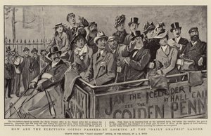 Como estão as eleições indo os transeuntes, olhando para a escada gráfica diária de Alexander Stuart Boyd