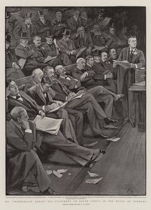 Sr. Chamberlain fazendo sua declaração sobre a África do Sul na Câmara dos Comuns de Alexander Stuart Boyd