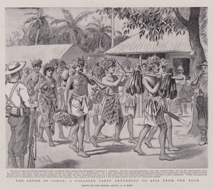 A crise em Samoa, um forrageador que retorna ao Apia do Bush de Alexander Stuart Boyd
