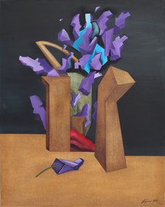 Explosão Geométrica Roxa