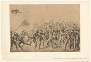 Celebrando estudantes cumprimentam seu ídolo Franz Liszt Liszt em Leiden em 184* (título no objeto) Do Passado (título da série) de Alexander Ver Huell (signed by artist)