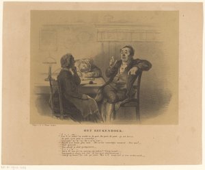 Homem e mulher à mesa
O livro de cozinha (título sobre o objecto)