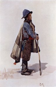 Um Pastor Rapaz da Andaluzia (cor litho)