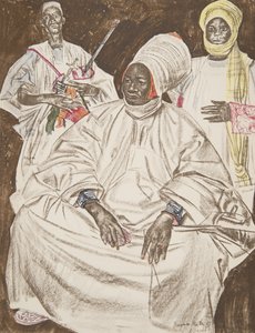 Barma Mata, Sultão de Zinder, de Cartoons and Paintings of Africa, executado durante a expedição Citroen Centre Afrique, segunda missão Haardt Audouin-Dubreuil, pub. Paris, 1927 de Alexander Yakovlev