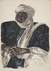 Mohamed Salek, conhecido como Doud Moura, Sultão de Ouadai (Fort Lamy), de Desenhos e Pinturas da África, executado durante a expedição Citroen Centre Afrique, segunda missão Haardt Audouin-Dubreuil, pub. de Alexander Yakovlev