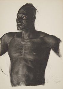 Sara the Tracker (Bahr Ouandja), de Desenhos e Pinturas Africanas, executada durante a expedição Citroen Centre Africa, segunda missão Haardt Audouin-Dubreuil, pub. Paris, 1927