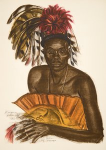 Tuba, Chefe Matchaga (Niangara (Alto Ouelle), de desenhos animados e pinturas da África, executado durante a expedição Citroen Centre Africa, segunda missão Haardt Audouin-Dubreuil, Paris, 1927 (co de Alexander Yakovlev