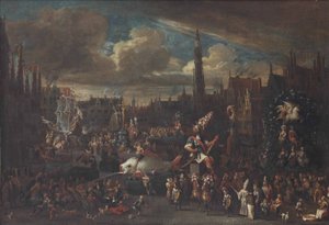 O Ommegang em Antuérpia no Meir de Alexander van Bredael