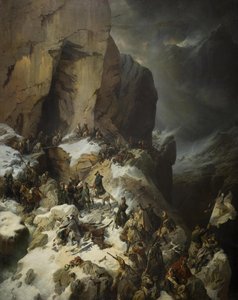 Suvorov atravessando o Panix Pass, 1860