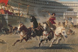 A Corrida de Carruagens, c.1882 (óleo sobre tela) (pormenor de 201093)