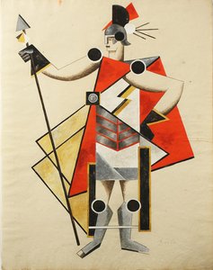 Figurino da peça A Dama Invisível, 1924 de Alexandra Alexandrowna Exter